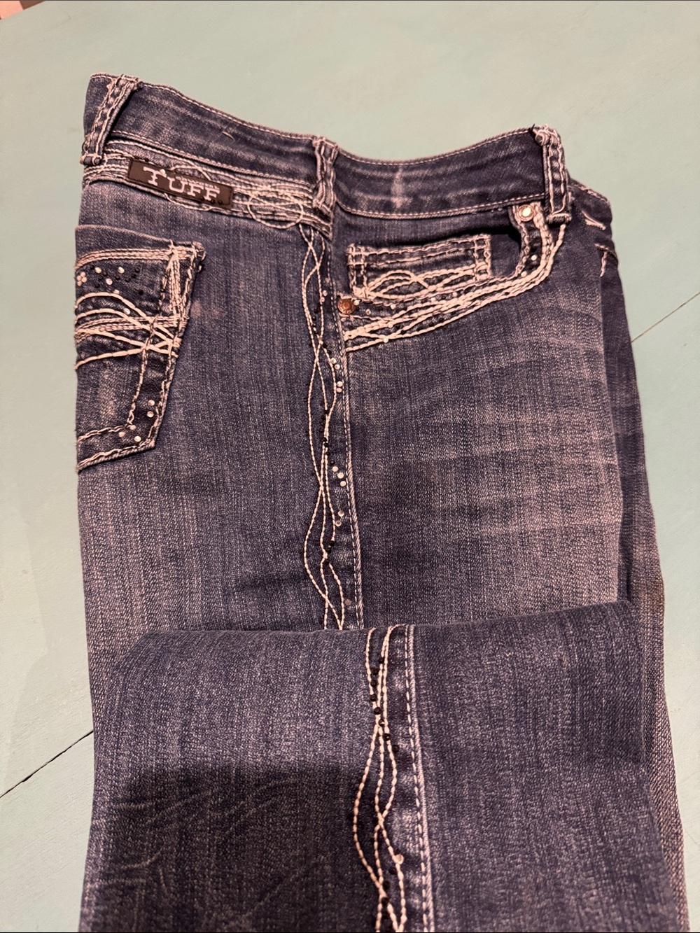 Cowgirl Tuff Indigo Bootcut Jeans with Contrast Stitching